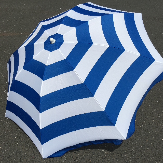 UMBRELLA, Beach - Royal Blue & White Stripe